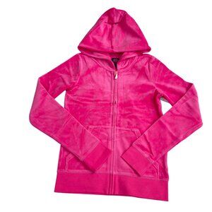 Juicy Couture  Dragonfruit Pink Hoodie Jacket Size 14 With Embroidered Back Logo